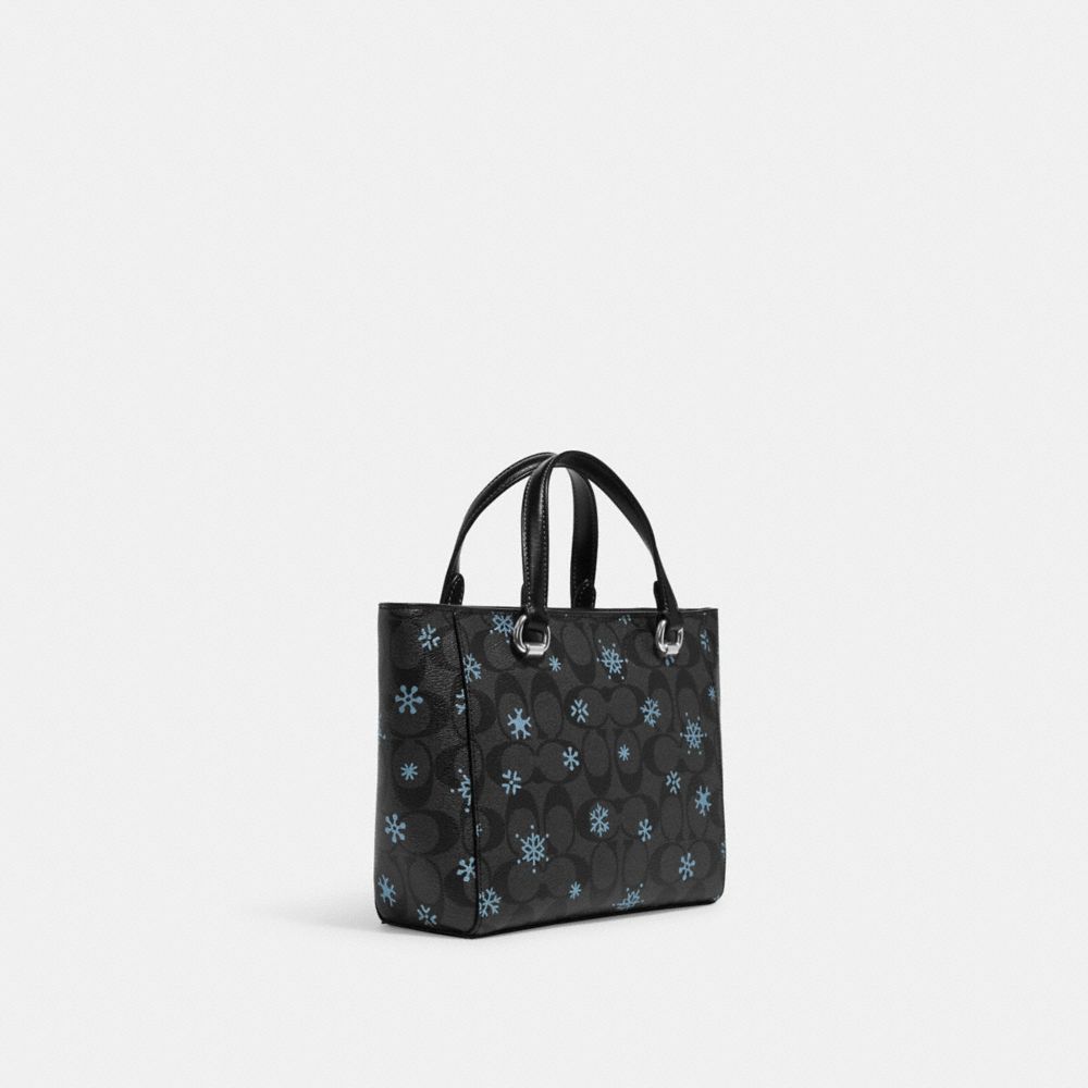 COACH®,Alice Satchel In Signature Canvas With Snowflake Print,,Angle View
