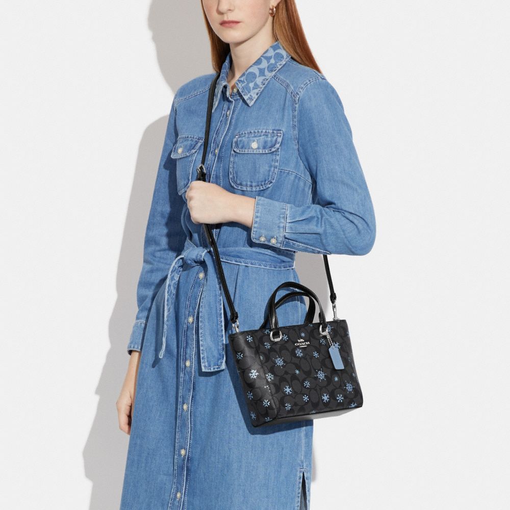 COACH®,Alice Satchel In Signature Canvas With Snowflake Print,,Detail View