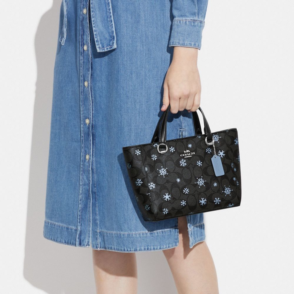 COACH®,Alice Satchel In Signature Canvas With Snowflake Print,,Detail View