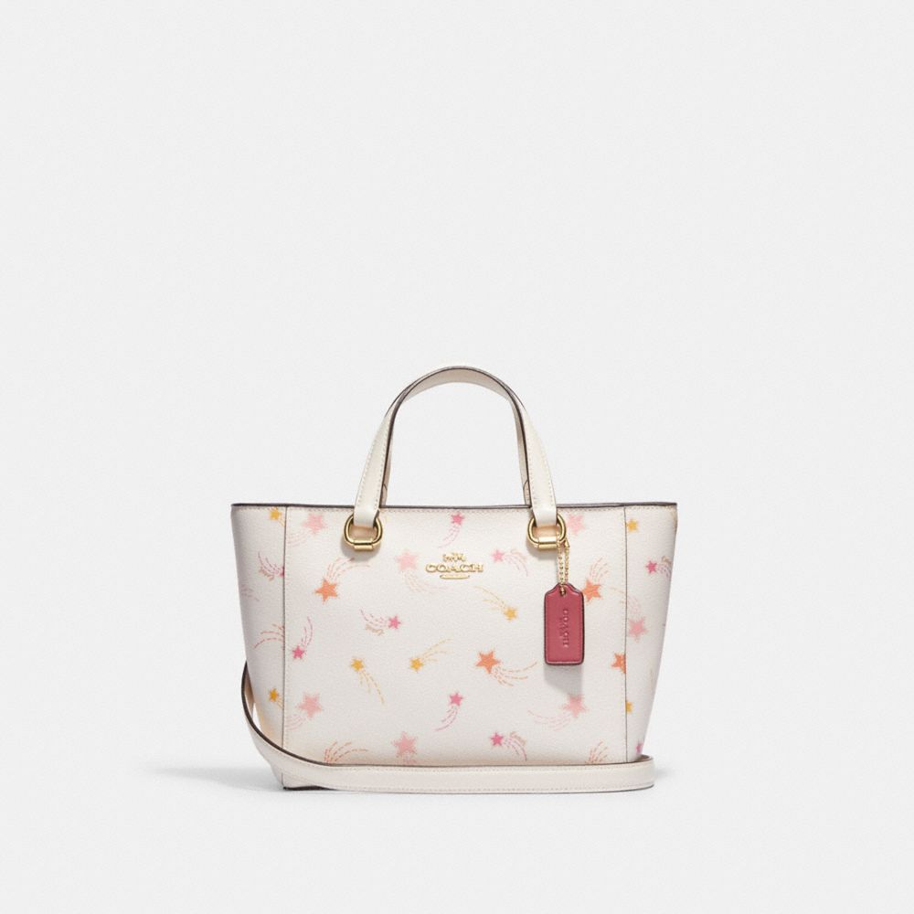 COACH®,Alice Satchel With Shooting Star Print,,Front View