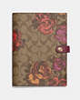 COACH®,NOTEBOOK IN SIGNATURE CANVAS WITH JUMBO FLORAL PRINT,Signature Coated Canvas,Gold/Khaki Multi,Front View