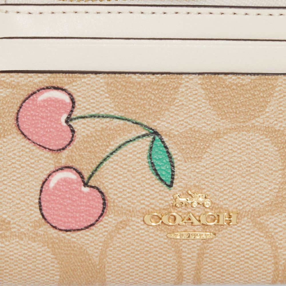 Coach Outlet Mini Skinny Id Case With Graphic Ditsy Floral Print in Pink