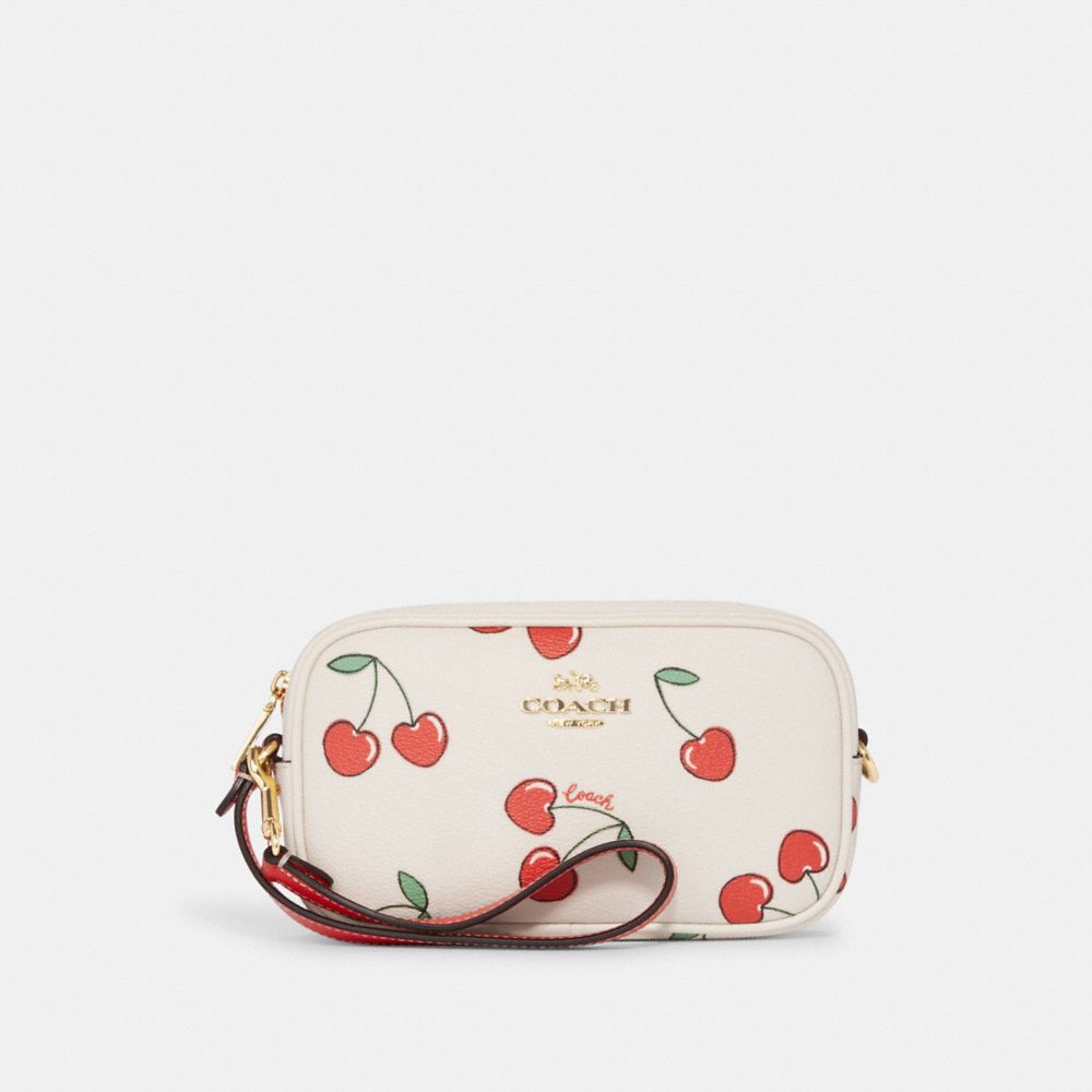 Coach Jamie Wristlet with Heart Cherry Print