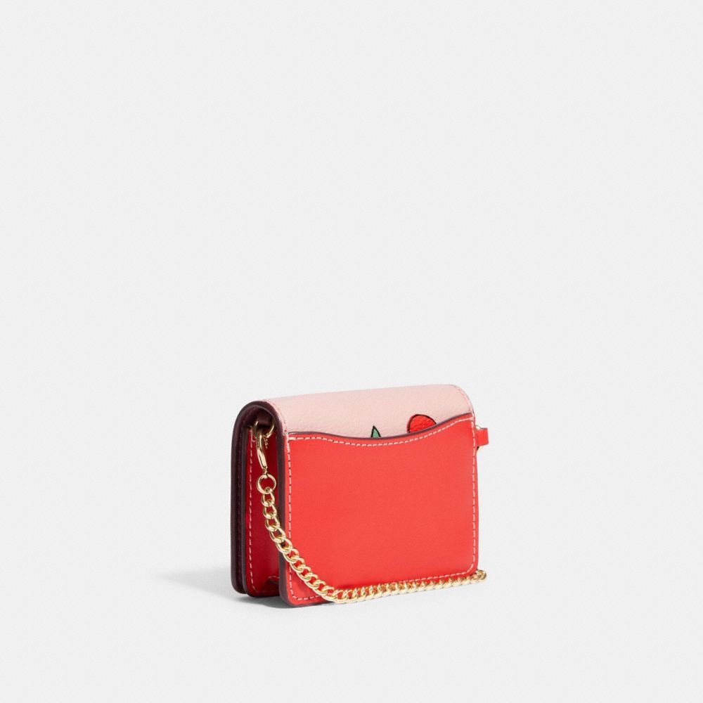 COACH® | Boxed Mini Wallet On A Chain With Heart Cherry Print