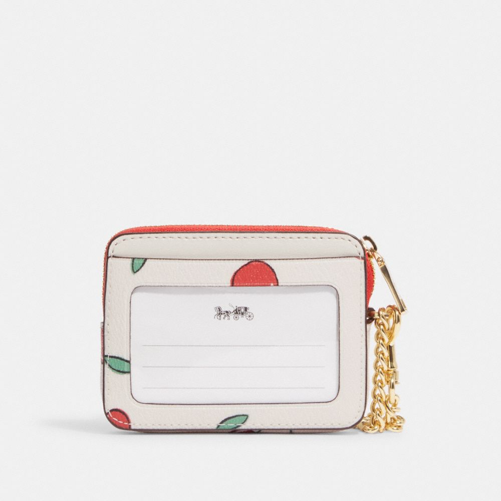 COACH® | Zip Card Case With Heart Cherry Print