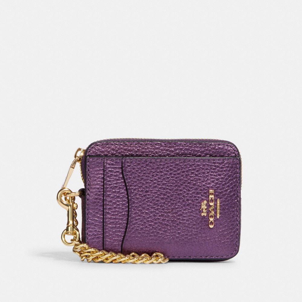 Coach Small Zip Around Wallet In Signature Jacquard IM/True Pink