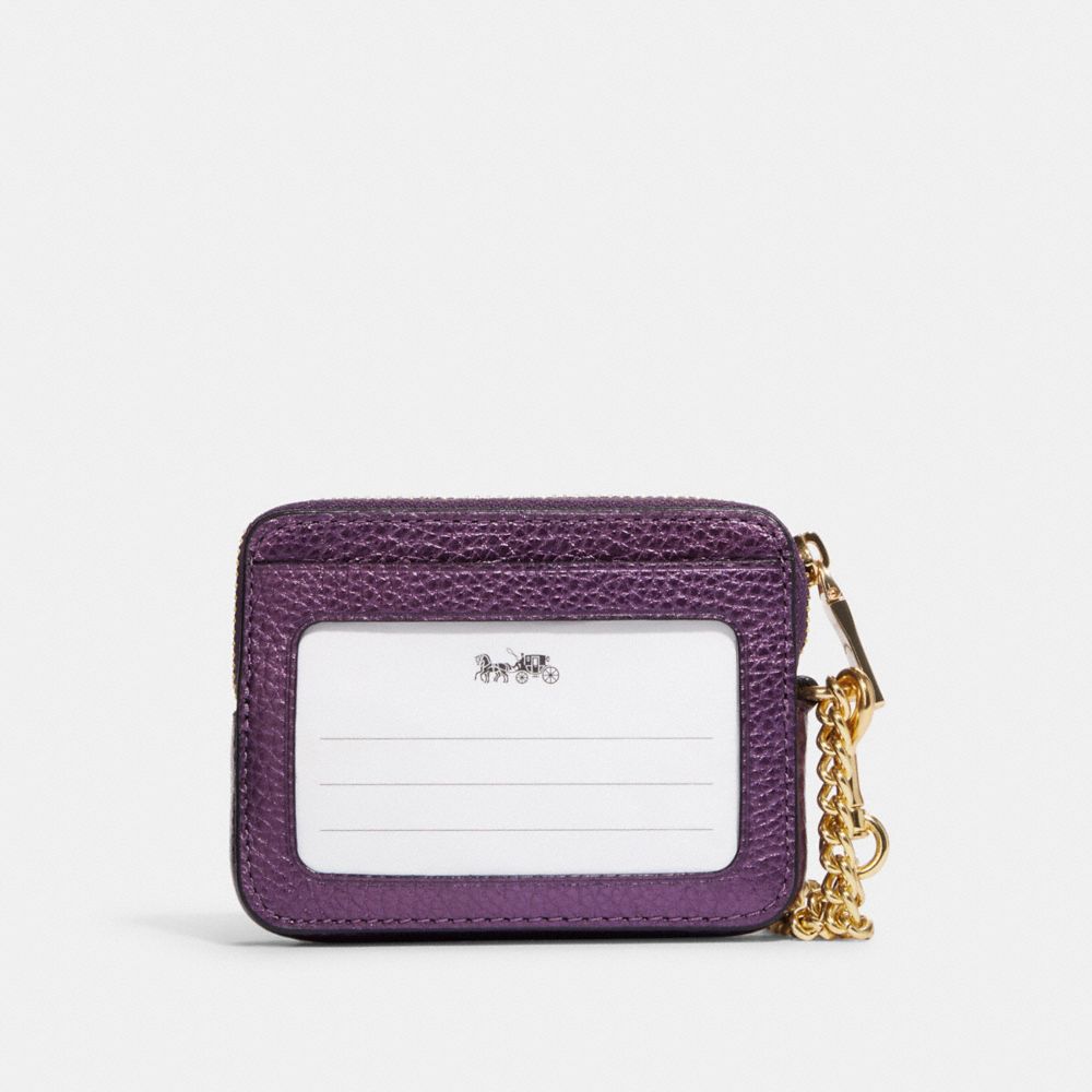 Coach Small Zip Around Wallet In Signature Jacquard IM/True Pink