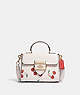 COACH®,MORGAN TOP HANDLE SATCHEL WITH HEART CHERRY PRINT,Fabric,Medium,Gold/Chalk Multi,Front View