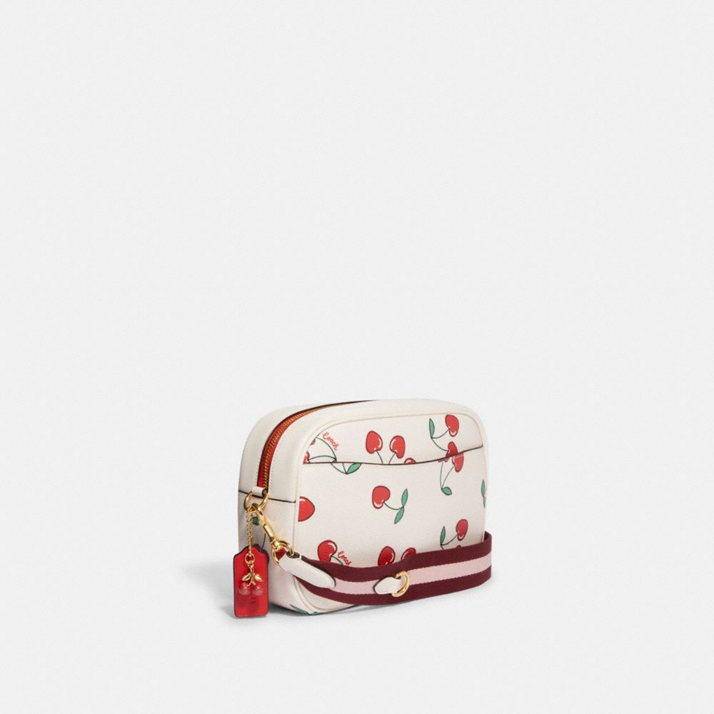 Coach Beige Cherry Print Signature Coated Canvas and Leather Heart