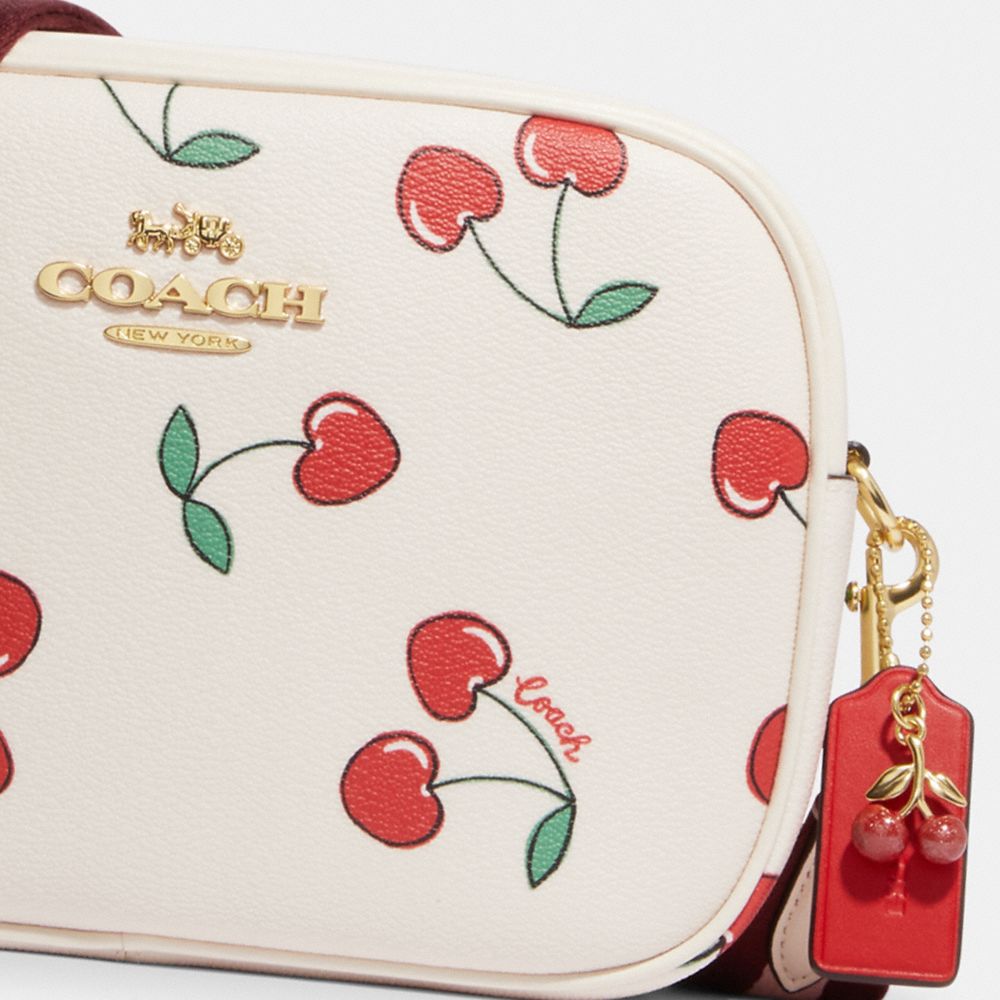 Coach Jamie Camera Bag in Signature Canvas with Heart Cherry Print