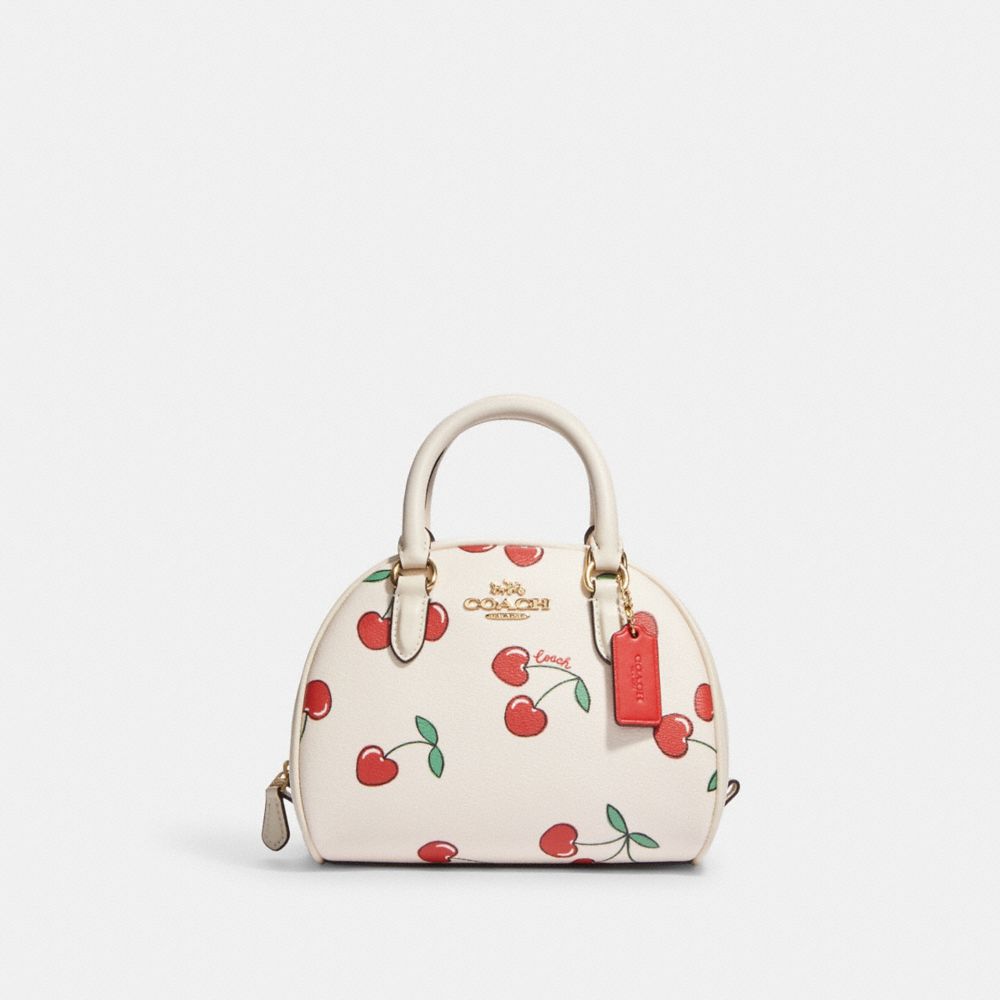 COACH®  Sydney Satchel With Heart Cherry Print