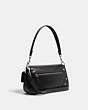 COACH®,MILLIE SHOULDER BAG,Pebbled Leather,Medium,Silver/Black,Angle View