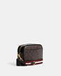 COACH®,MINI JAMIE CAMERA BAG IN SIGNATURE CANVAS WITH SKI PATCHES,Small,Gold/Brown Black Multi,Angle View