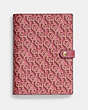 COACH®,NOTEBOOK WITH COACH MONOGRAM PRINT,Gold/Rogue,Front View