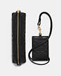 COACH®,BOXED PENCIL CASE AND ID LANYARD SET IN SIGNATURE LEATHER,Smooth Calf Leather,Mini,Gold/Black,Inside View,Top View