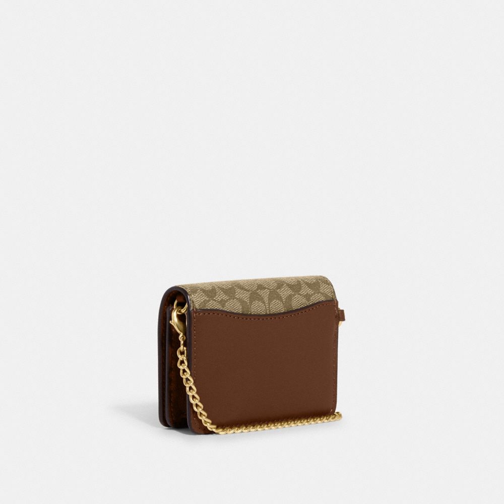 COACH® | Boxed Mini Wallet On A Chain In Signature Canvas