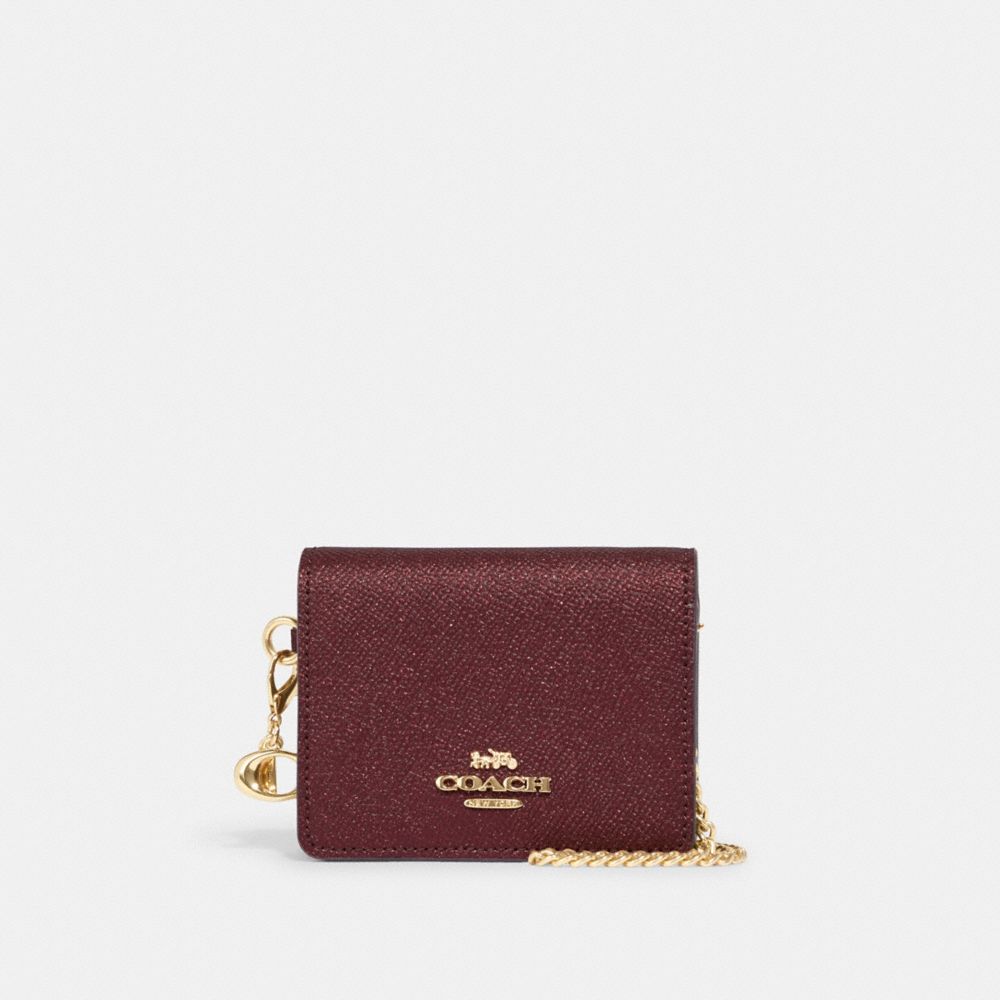 Coach Mini Wallet On A Chain In Signature Canvas with 2 Charms (box se