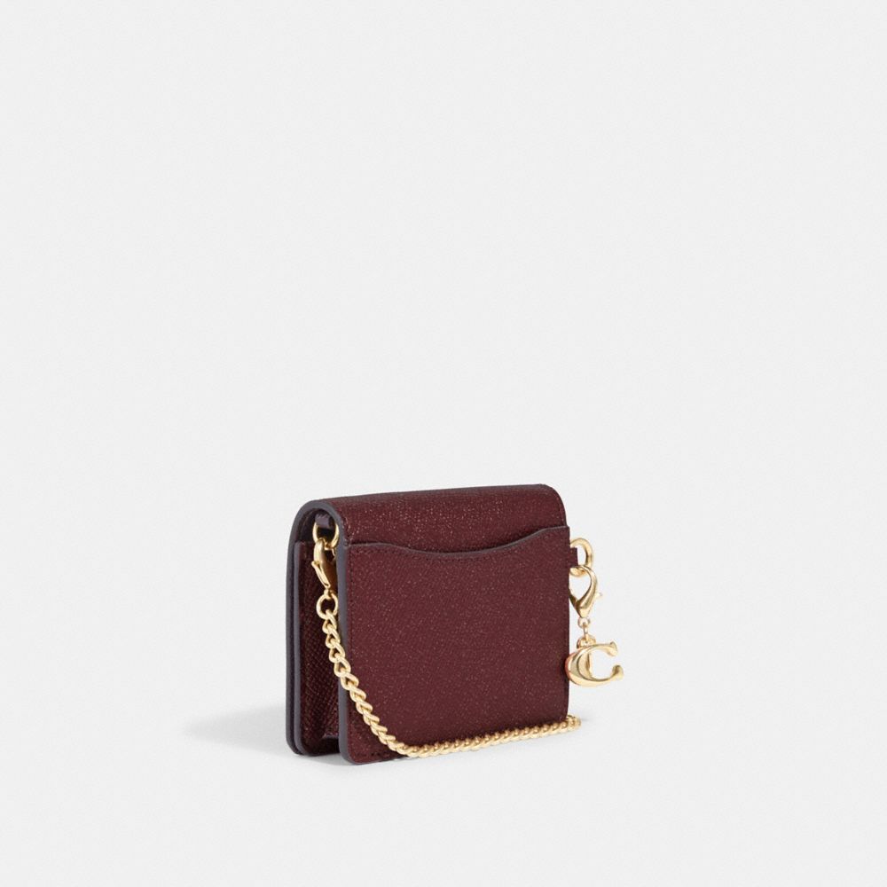 Coach Boxed Mini Wallet On A Chain Black Cherry CF469 – LussoCitta