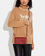 COACH®,BOXED ANNA FOLDOVER CLUTCH CROSSBODY AND CARD CASE SET,Pebbled Leather,Mini,Gold/1941 Red Multi,Detail View