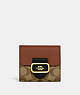 COACH®,SMALL MORGAN WALLET IN COLORBLOCK SIGNATURE CANVAS,Coated Canvas,Gold/Khaki Multi,Front View