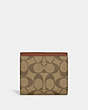 COACH®,SMALL MORGAN WALLET IN COLORBLOCK SIGNATURE CANVAS,Coated Canvas,Gold/Khaki Multi,Back View