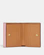 COACH®,SMALL MORGAN WALLET IN COLORBLOCK SIGNATURE CANVAS,Coated Canvas,Im/Lt Khaki/Powder Pink,Inside View,Top View