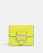 COACH®,SMALL MORGAN WALLET,Pebbled Leather,Silver/Bright Yellow,Front View