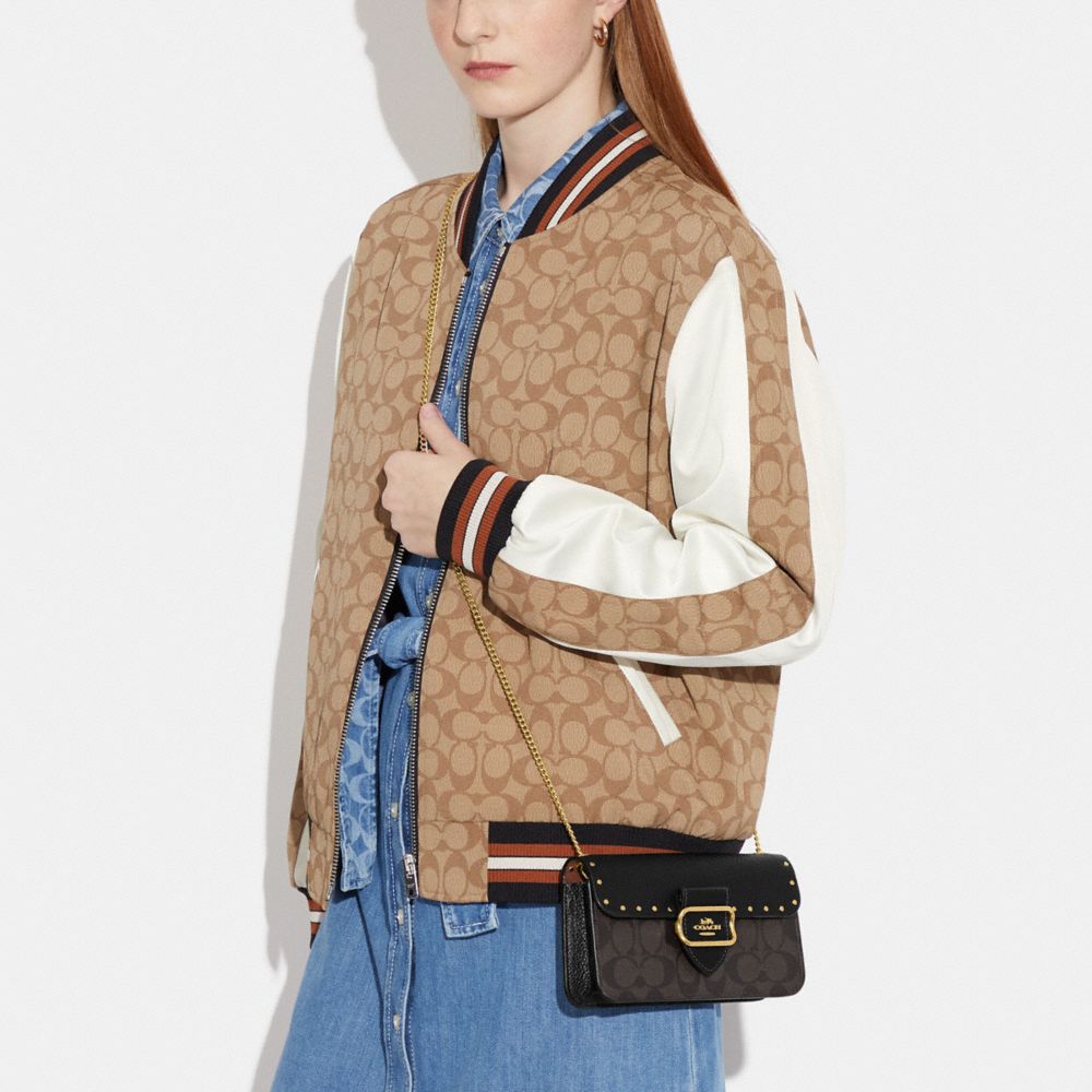 COACH®,Morgan Crossbody In Colorblock Signature Canvas With Rivets,,Detail View