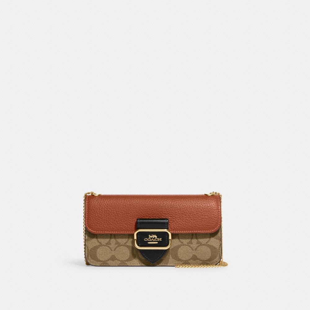  COACH Color-Block Leather with Coated Canvas Signature