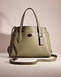 COACH®,RESTORED LORA CARRYALL 30,Polished Pebble Leather,Medium,Pewter/Light Fern,Front View