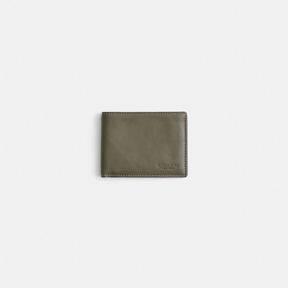 Coach Restored Slim Billfold Wallet In Green