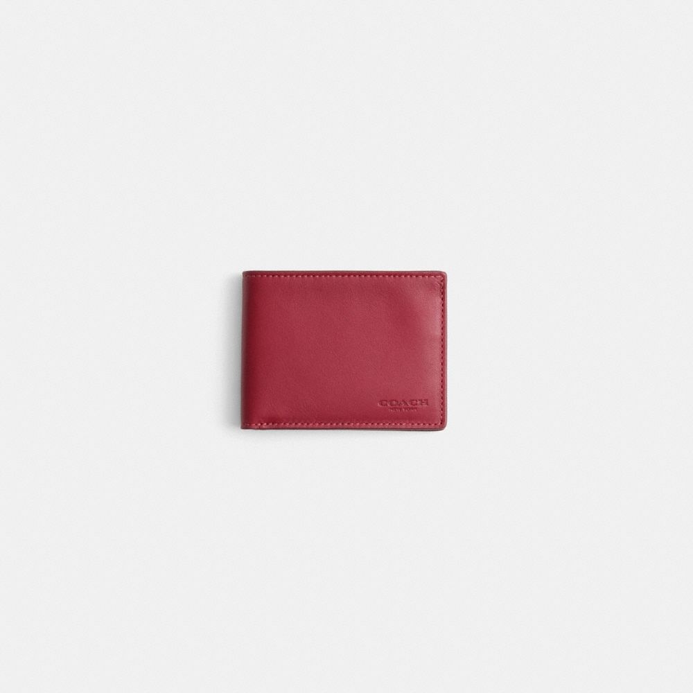 Coach Restored Slim Billfold Wallet In Red