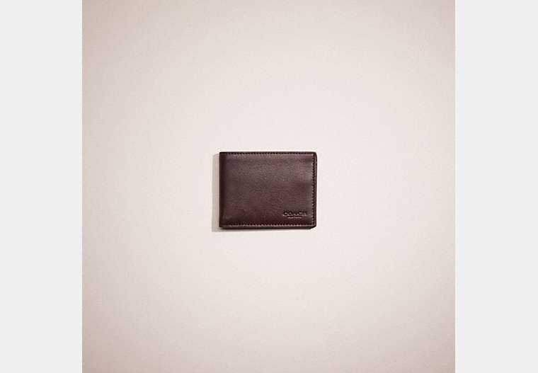 COACH®,RESTORED SLIM BILLFOLD WALLET,Leather,Mahagony,Front View