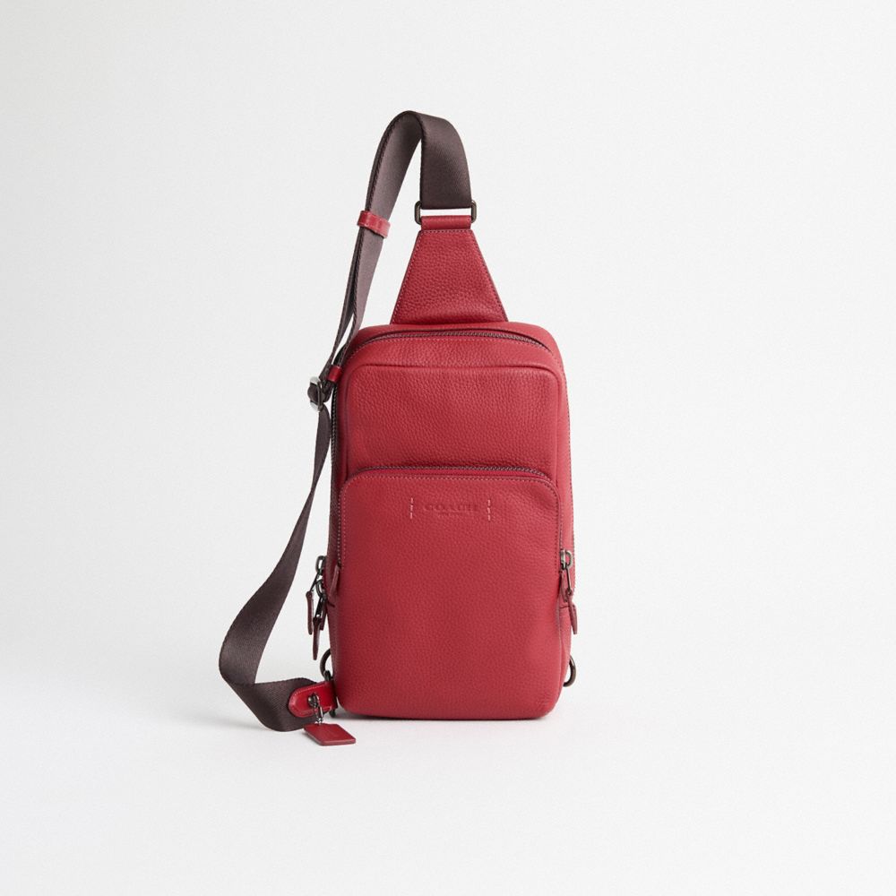 COACH®,SAC GOTHAM RESTAURÉ,Cuivre Noir/Brique Rouge,Front View