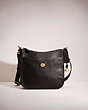 COACH®,RESTORED CHAISE CROSSBODY,Polished Pebble Leather,Small,Brass/Black,Front View