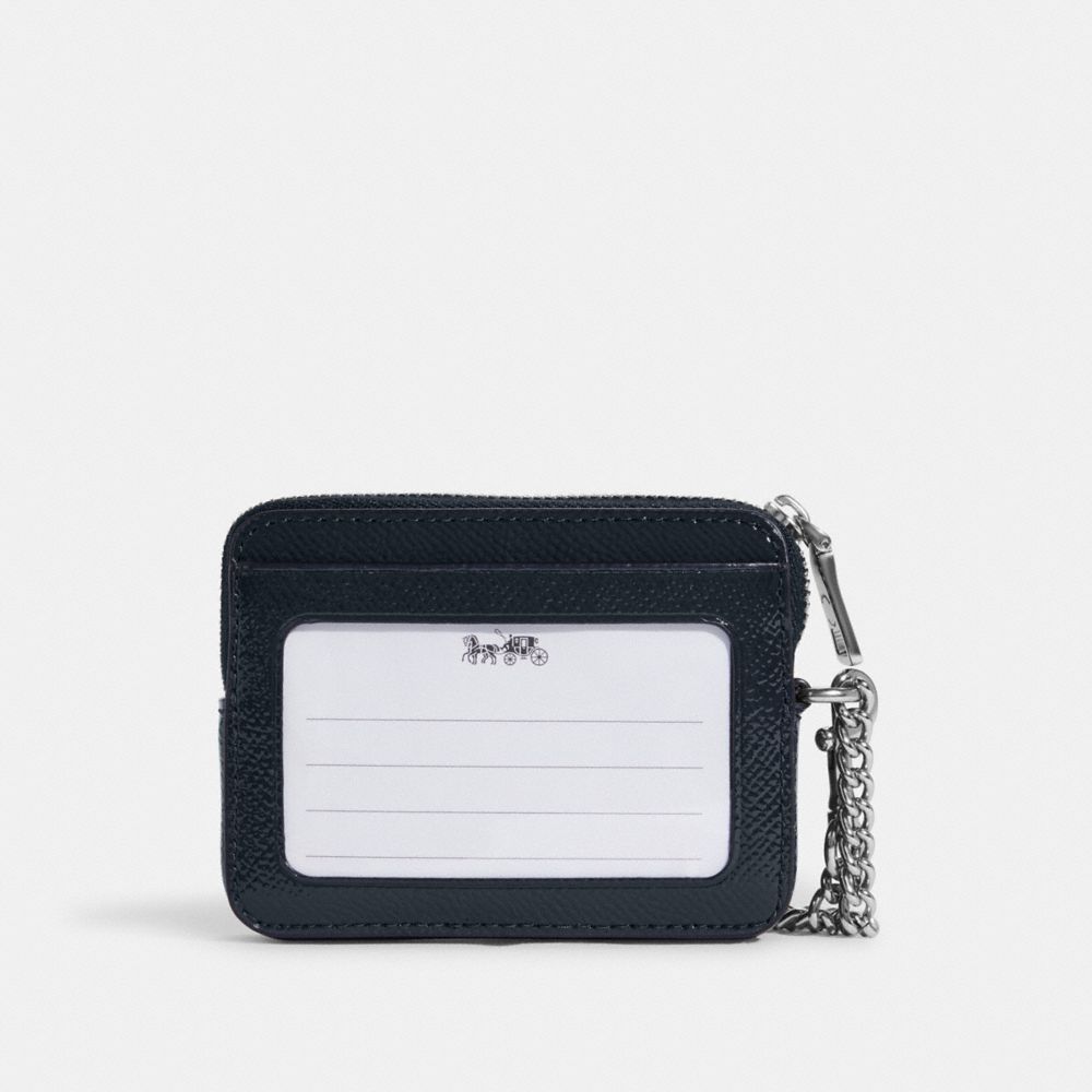 Coach Zip Small Metallic Leather Card Case