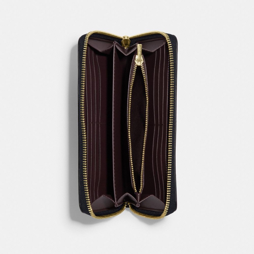 COACH®,ロング ジップ アラウンド ウォレット・シグネチャー モノグラム プリント,長財布,ﾈｲﾋﾞｰ