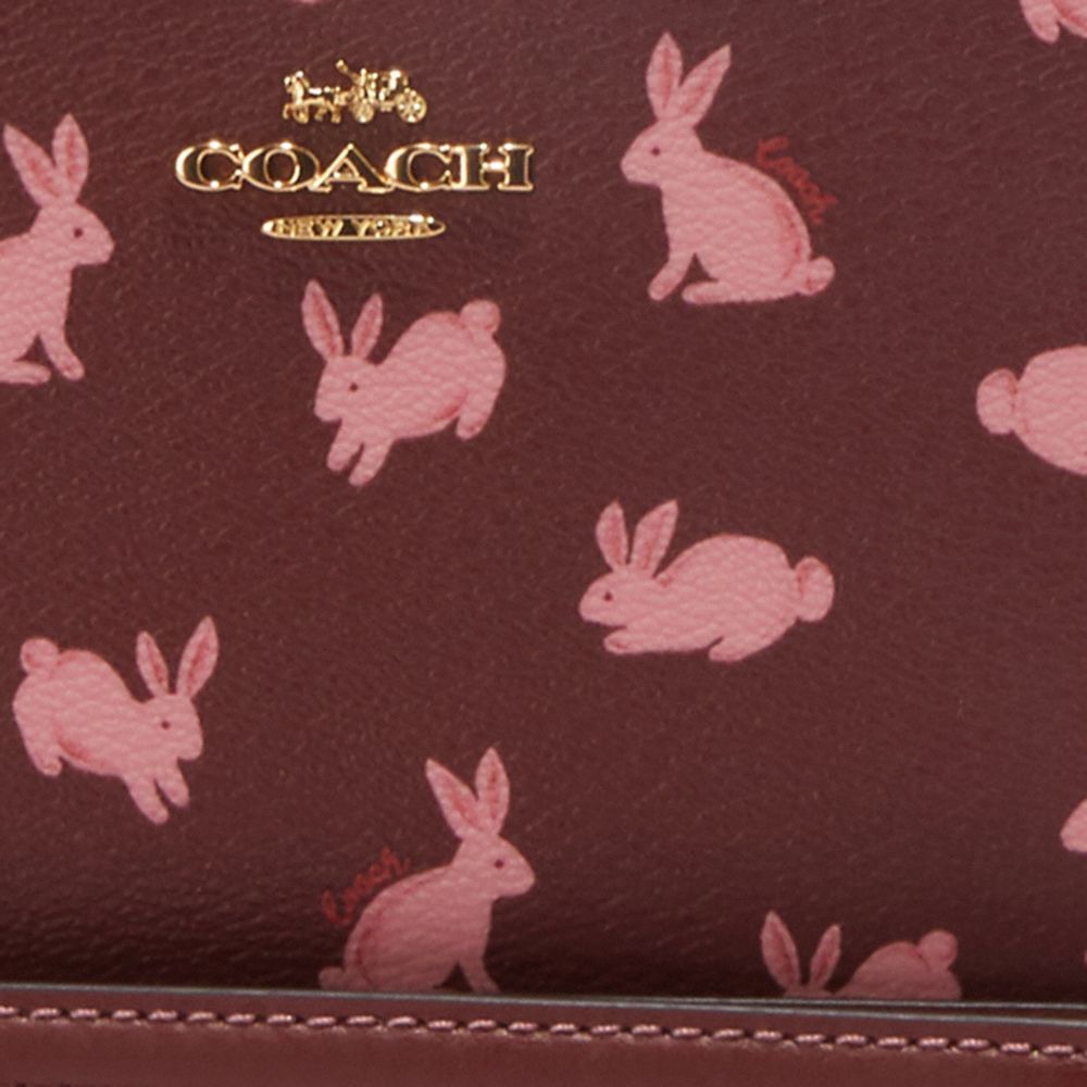 Lunar New Year Small Zip Around Card Case With Rabbit - Coach