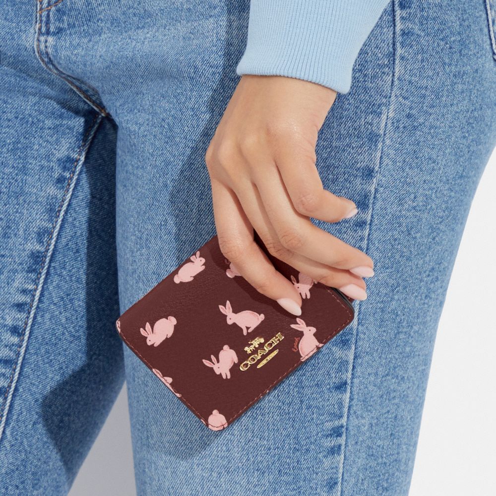 Lunar New Year Mini Wallet On A Chain With Rabbit Print