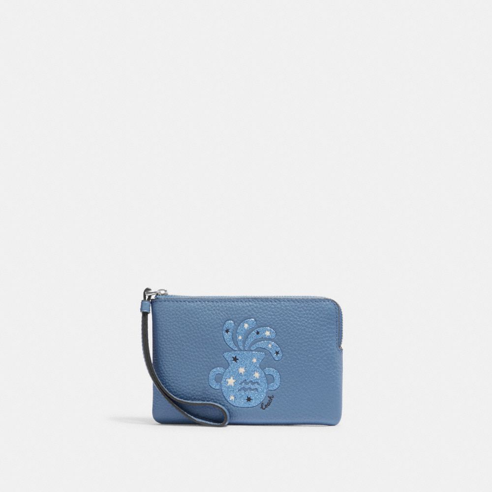 COACH® | Corner Zip Wristlet With Aquarius