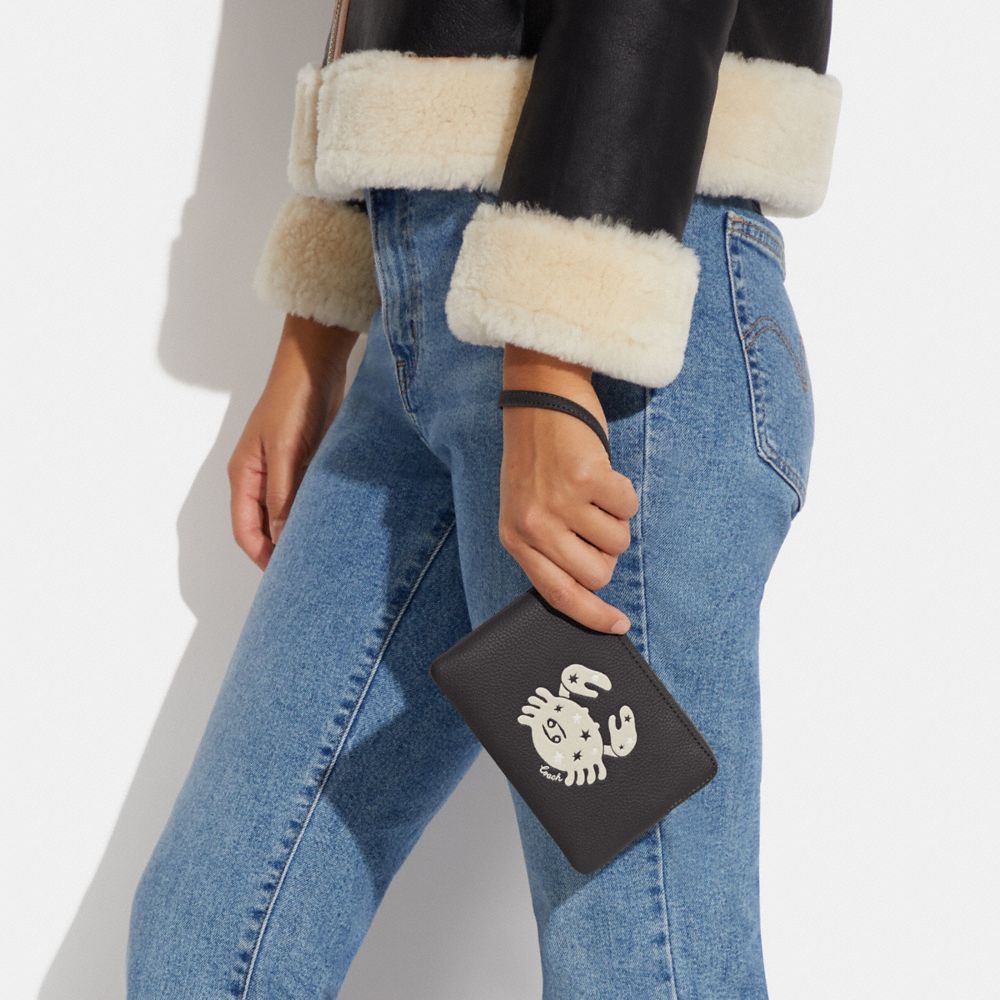 COACH®,Corner Zip Wristlet With Cancer,,Detail View