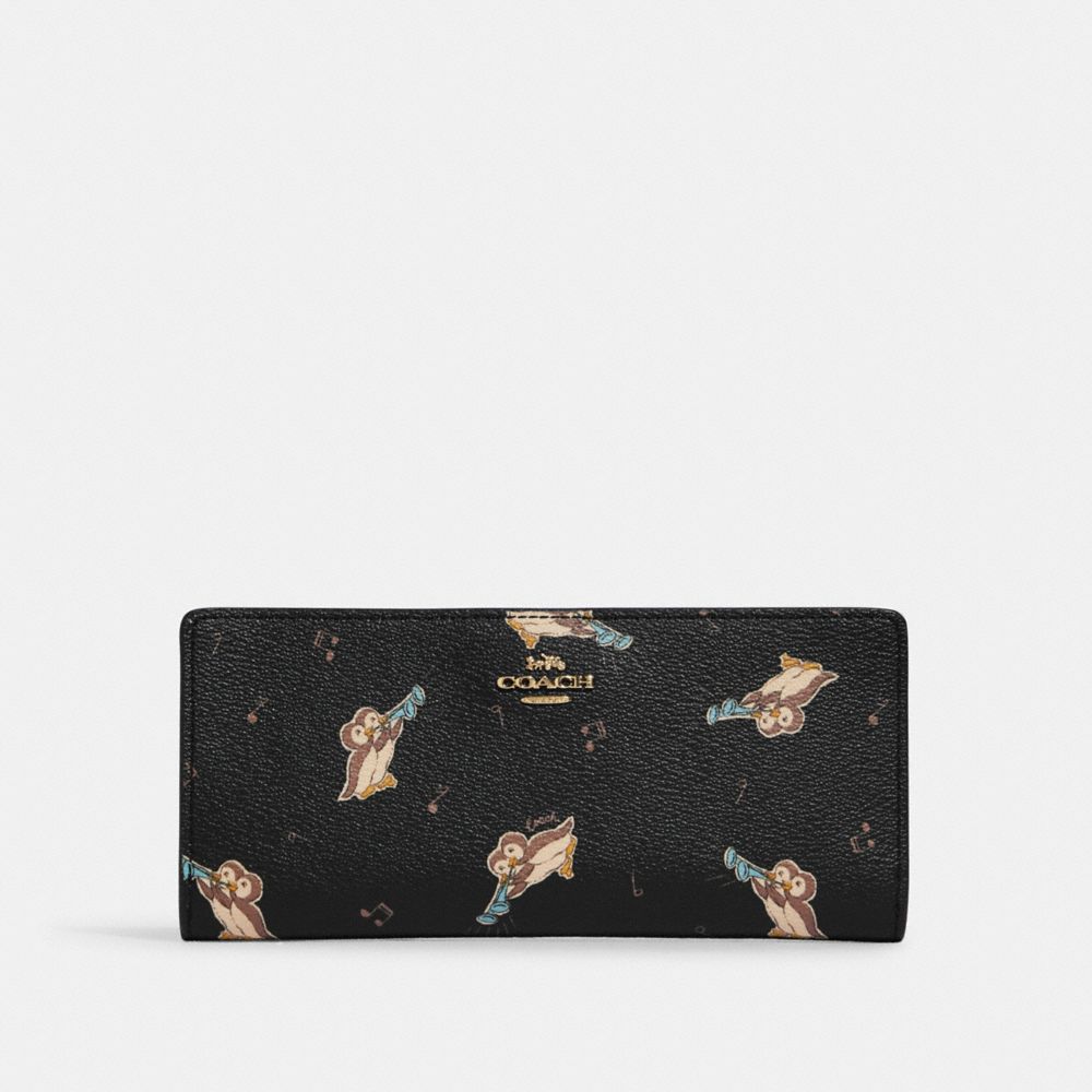 COACH®  Slim Zip Wallet With Penguin Print