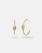 COACH®,CRYSTAL HOOP EARRINGS,Plated Brass,Mini,Gold/Crystal,Front View