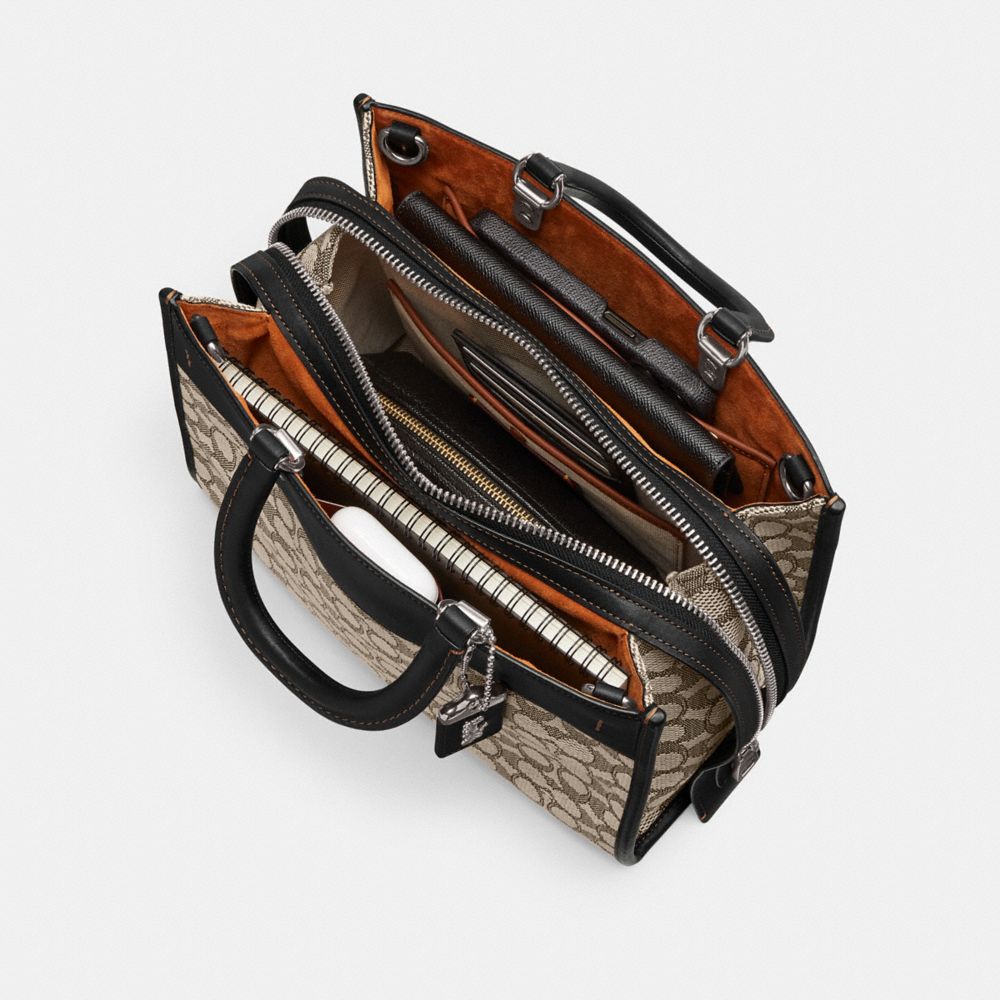 COACH®,Rogue Bag In Signature Textile Jacquard,,Inside View, Top View