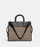 COACH®,ROGUE IN SIGNATURE TEXTILE JACQUARD,Jacquard,Large,Silver/Cocoa Black,Front View