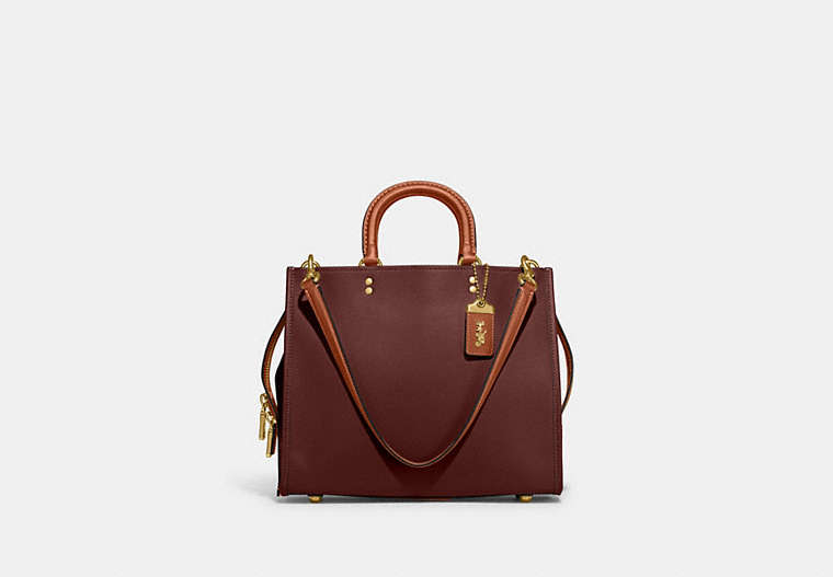 COACH®,ROGUE IN COLORBLOCK,Smooth Leather,Large,Brass/Wine Multi,Front View