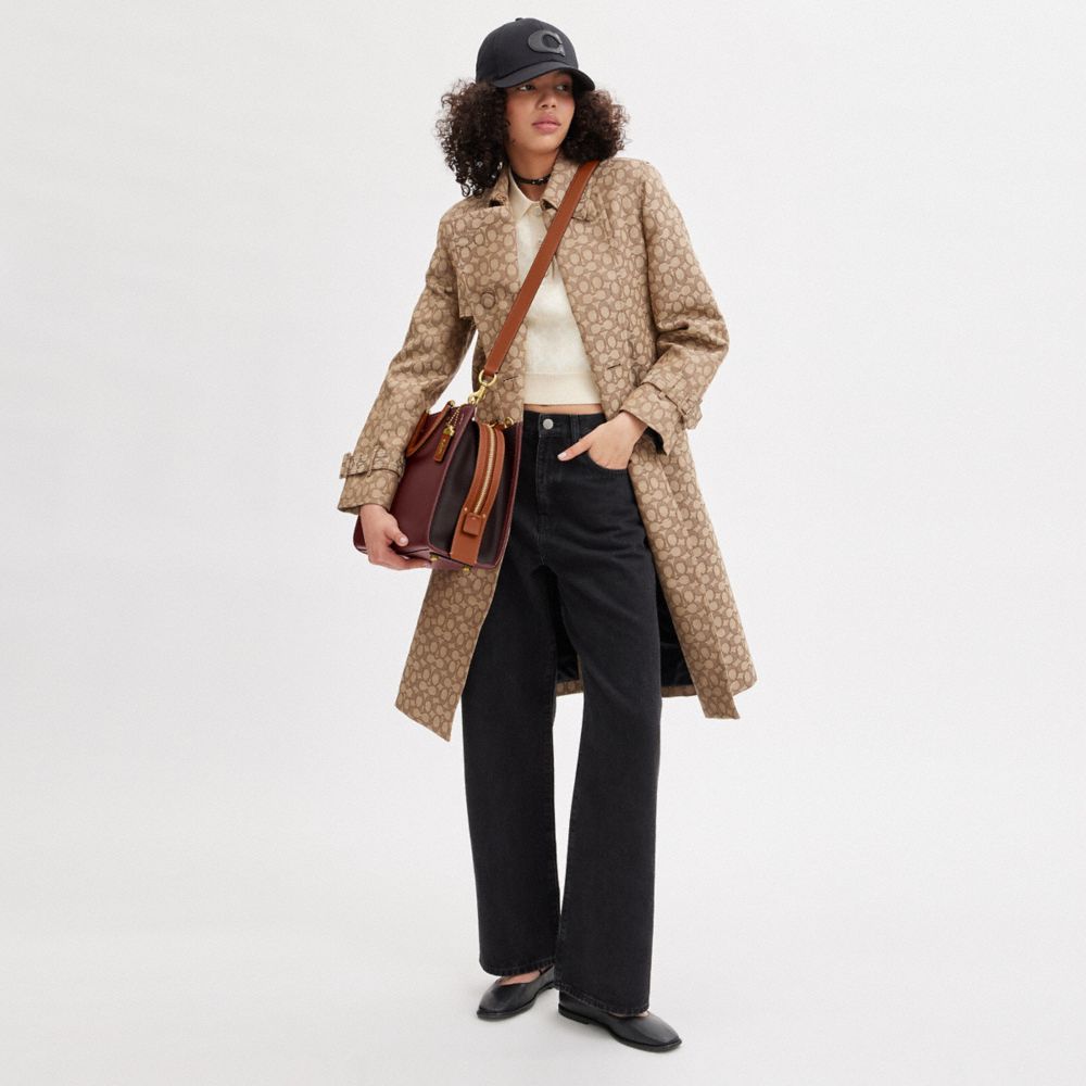 COACH®,ROGUE EN COLOR BLOCK,Cuir tanné,Laiton/Vin multi,Detail View