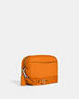 COACH®,JAMIE CAMERA BAG,Pebbled Leather,Medium,Anniversary,Silver/Bright Mandarin,Angle View