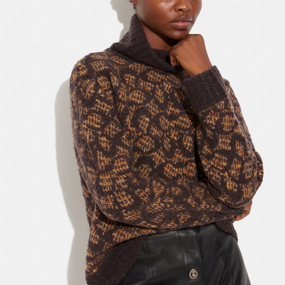 COACH ベージュ タートルネックセーター 中古・古着通販】COACH (コーチ) オーバーサイズド ホース アンド