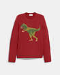 COACH®,REXY CREWNECK SWEATER,wool,Rexy,Red,Front View